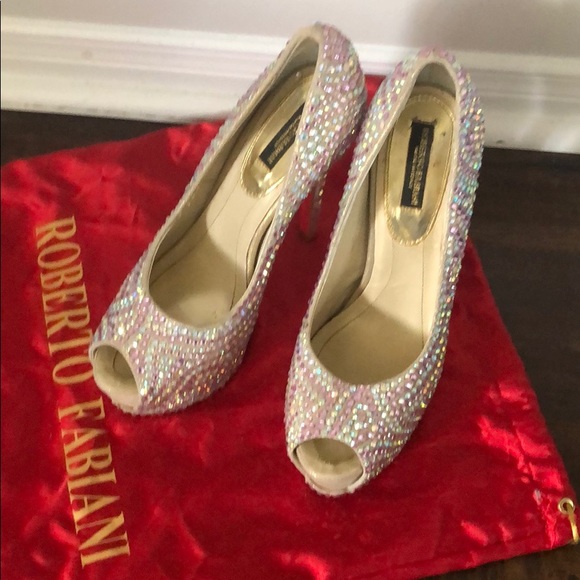 Designer Swarowski open-toe shoes - Picture 3 of 4